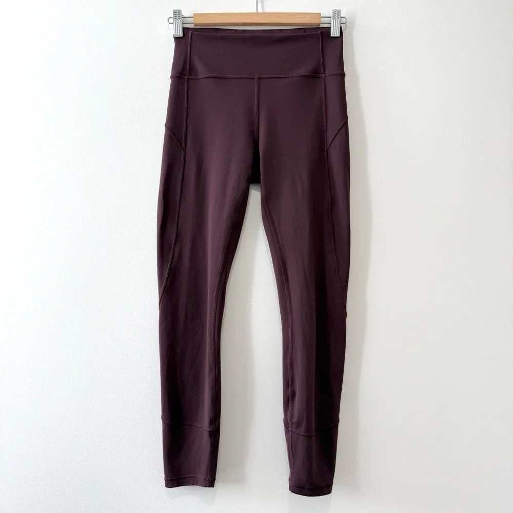 Lululemon In Movement Leggings 25" Dark Purple Everlux Sz 6 - Picture 3 of 15